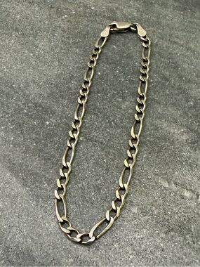 Vintage Sterling Silver Figaro Chain Bracelet